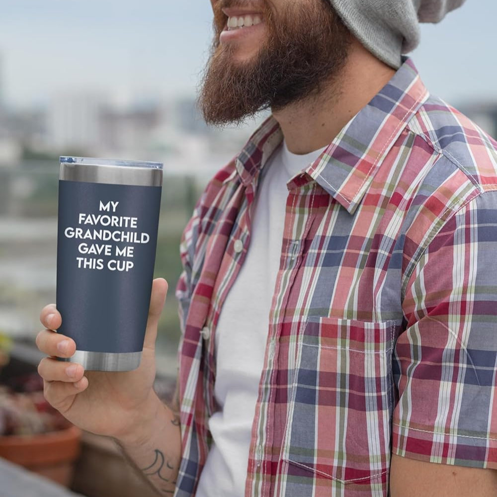 Fathers Day Gift For Grandpa From Granddaughter, Grandson - Birthday Present Ideas For Grandfather, New Grandfather, Promoted To Granddad, Grandchildren, Grandkids - 20 Oz Tumbler