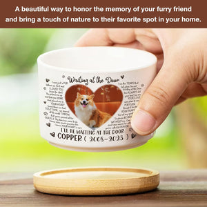 Waiting At The Door Personalized Plant Pots Pet Remembrance Dog Photo Plant Pot Bedroom Decor Funeral Keepsake Memorial Bereavement Gifts For Loss Of Pet Picture Gifts For Someone Lost Pet