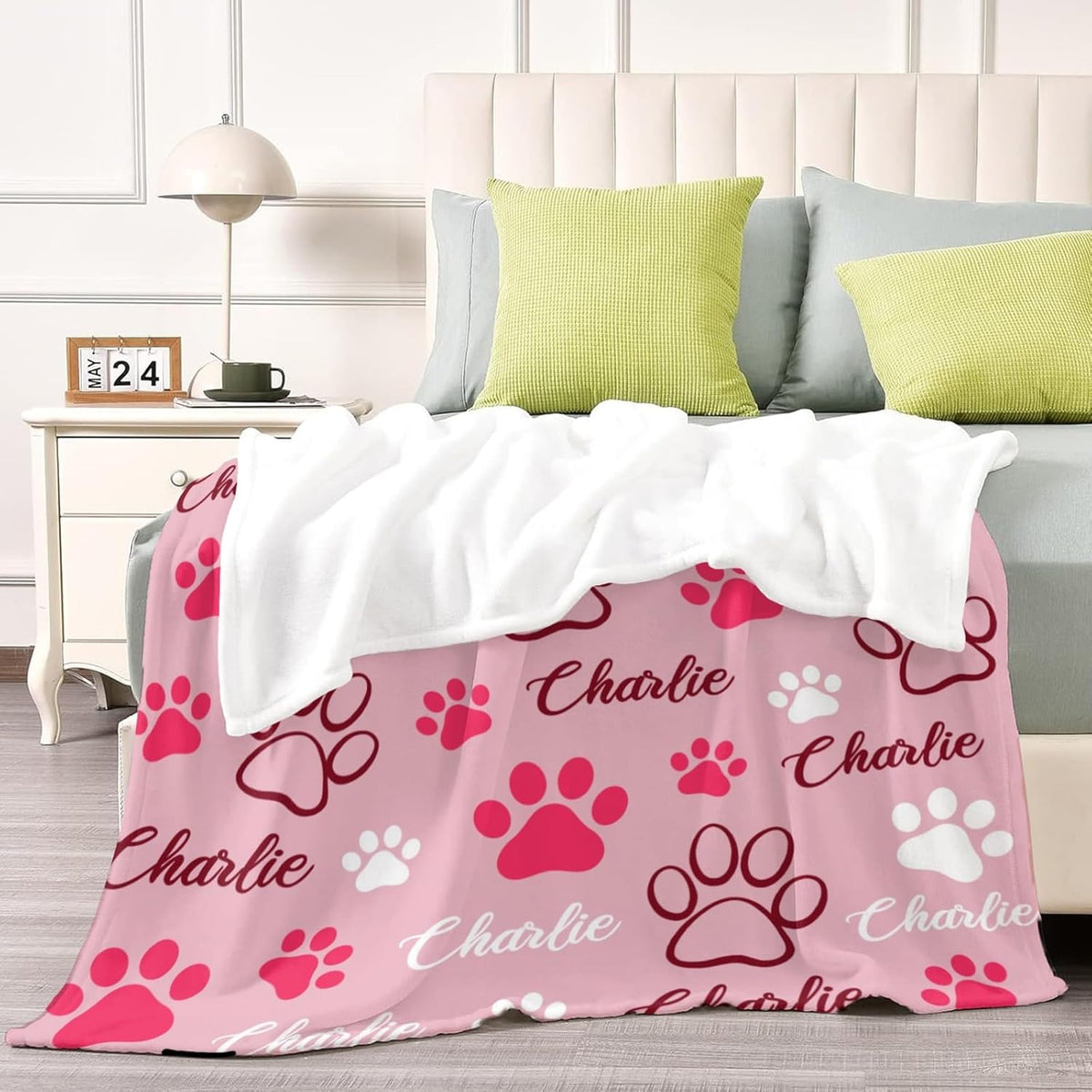 Custom Memorial Blanket Gifts for Dog Lover: Personalized Puppy Photo Collage Throw Blanket with Picture Name in Loving Memory Blanket