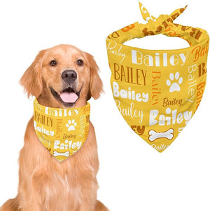 Personalized Dog Bandanas Custom Neckwear Name Button Anti-loosening Dog Scarf Triangle Bibs Kerchief Pet Costume Accessories for Small Medium Large Dogs Cats Pets Birthday