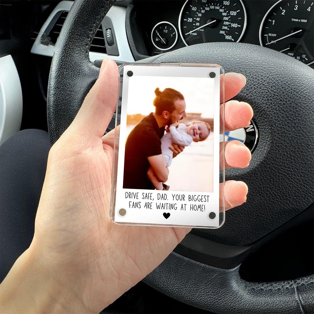 Dad Gifts Custom Photo Car Visor Clip, Gift for Him, Father's Day, Unique Gift for Dad from Son or Daughter Sentimental Keepsake
