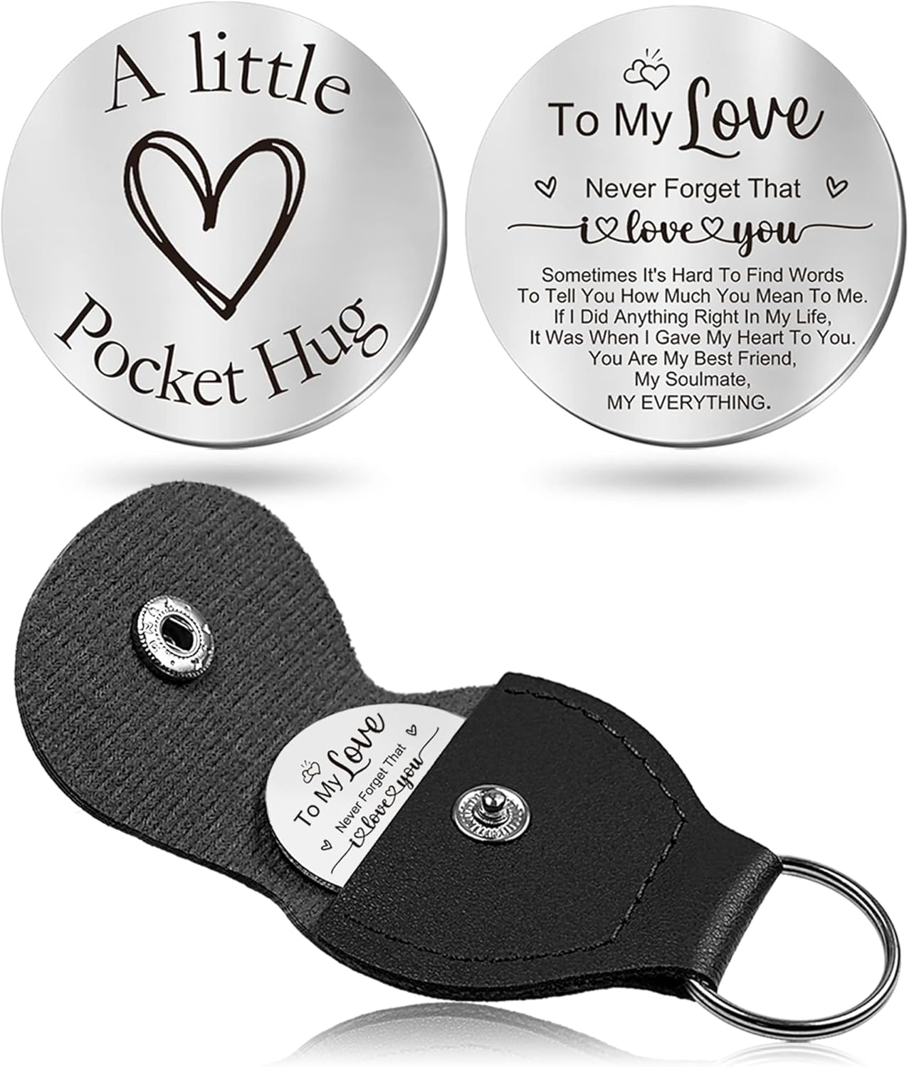To My Love Pocket Hug Token keychain Gifts for Men Women Him Her Dad Mom Son Daughter Brothers Sisters Teacher Boy Girl Friends