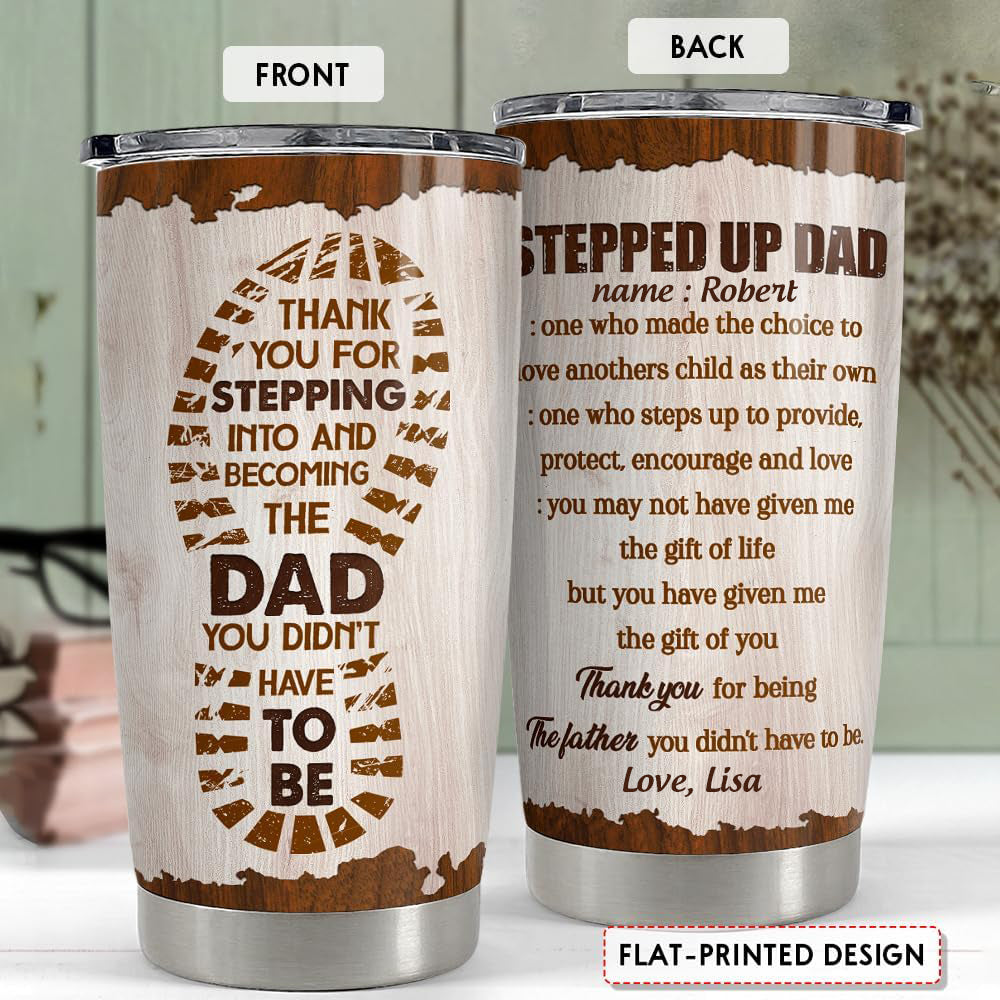 Step Dad Gifts Tumbler 20oz 30oz Travel Mug Cup Gift for Bonus Dad Stepfather Stepdad Gift from Step Daughter Son personalized tumbler for step dad bonus dad for father's day