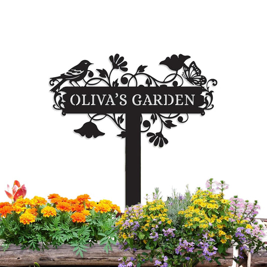 Metal Signs Customized | Personalized Garden Stake Metal Sign | Custom Metal Garden Sign | Personalized Garden Name Sign | Custom Sign Outdoor Metal | Gardening Decor Gifts for Gardeners