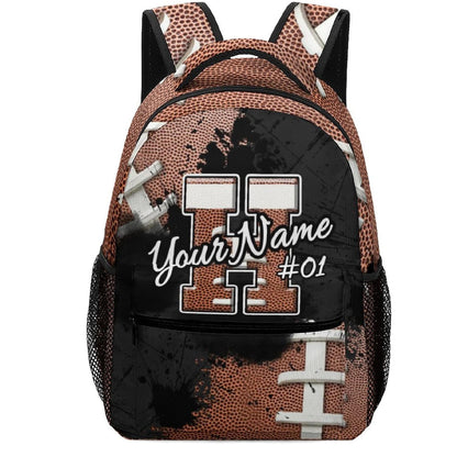 Boys Kids Backpack Personalized Football School Backpacks Custom Initial Bookbag with Name Sports Theme Large Capacity Schoolbag Gifts