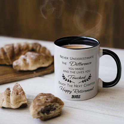 Retirement Gift for Woman Men, Funny Retirement Mug, Custom Retirement Gifts for Women Men 2025, Coworkers, Friends, Teacher, Boss, Sisters, Mom, Retired Gifts Coffee Cup
