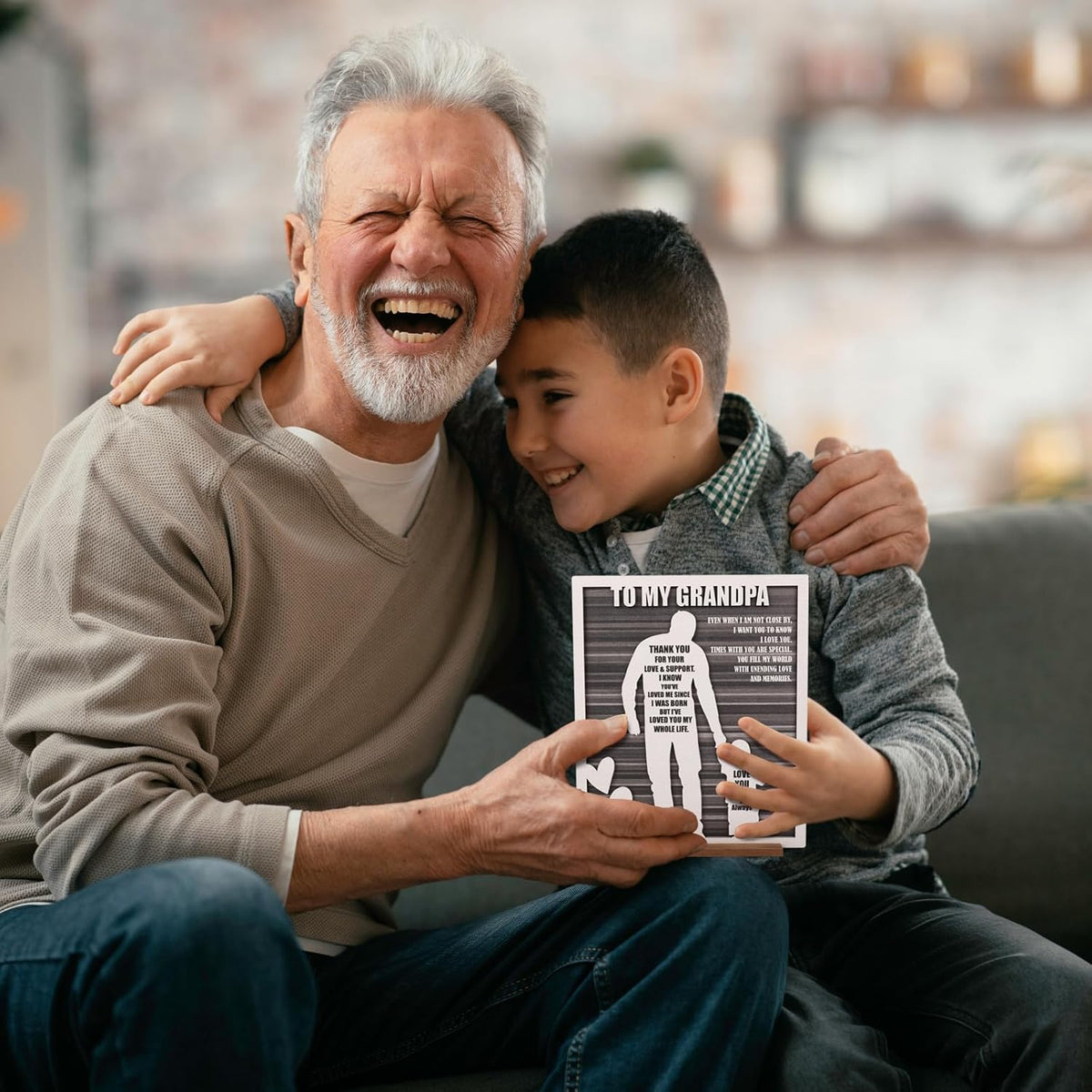 Grandpa and Grandson Sign - Gifts for Grandpa from Grandson Ideal for Father's Day, Birthdays, Grandparents Day, Christmas