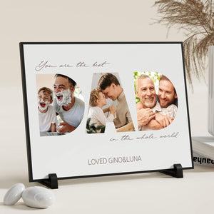 Father's Day Gifts for Dad from Daughter Son Kids, Customized Wooden Picture Frame for Fathers Day, Custom Dad Gifts for Christmas, Sentimental Best Dad Ever Gifts for Birthday