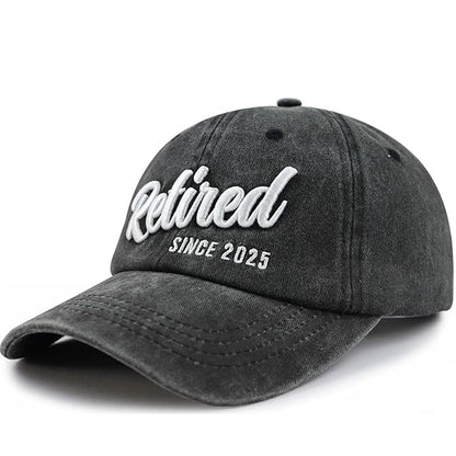 Retired Since 2025 Hat for Men Women Retirees, Funny Adjustable Cotton Embroidered Retirement Baseball Cap