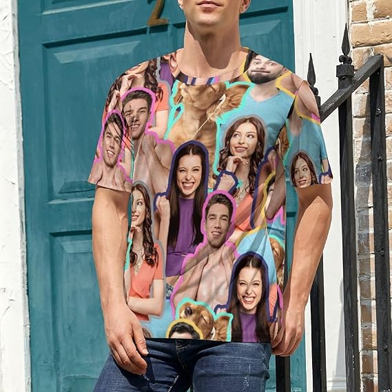 Custom T Shirts with face Personalized T Shirt for Men Women with Picture Design Your Own Shirt Birthday Gift Family Gift