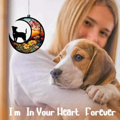Dog Memorial Suncatcher,Pet Sympathy Gifts,Dog Memorial Gifts for Loss of Dog,Personalized Dog Pass Away Gifts with Name Date for Pet Lovers