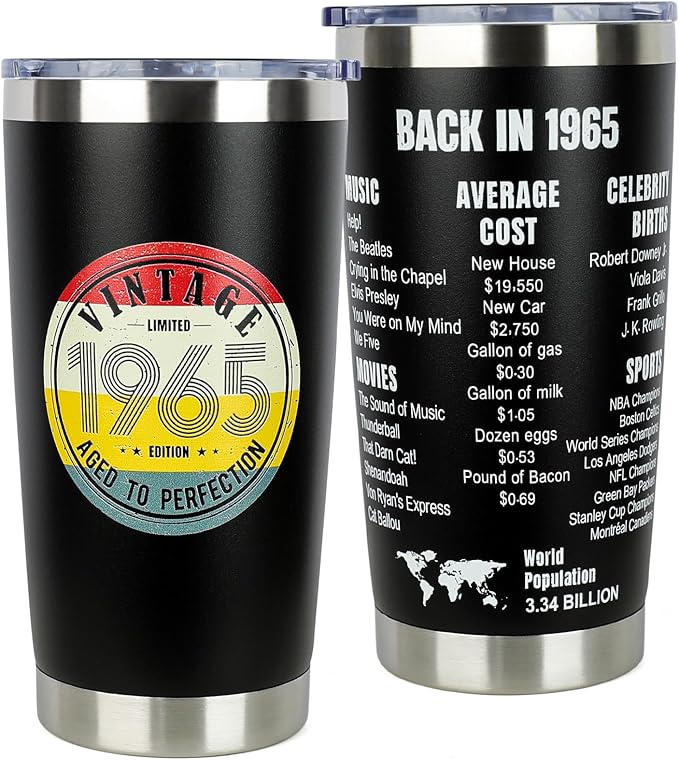 50th Birthday Gifts for Women Men - 1975 50th Birthday Decorations Gifts Ideas for Her Him - 50 Year Old Birthday Gift for Men Women Turning 50 Gift Ideas - Stainless Steel Tumbler