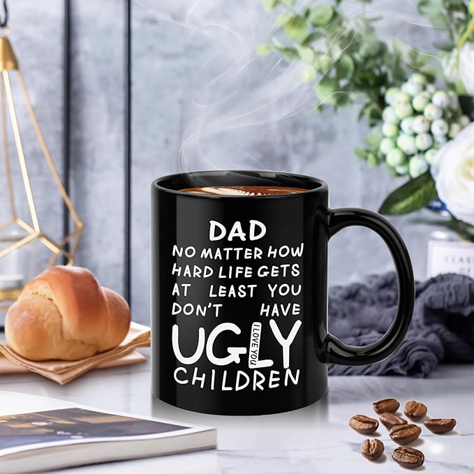Fathers Day Dad Gifts from Daughter Son Wife, Funny Coffee Mug for Dad,Unique Fathers Day Present Idea for Daddy Husband Men Him,Heartwarming Retirement Anniversary Birthday Gifts for Papa Stepdad
