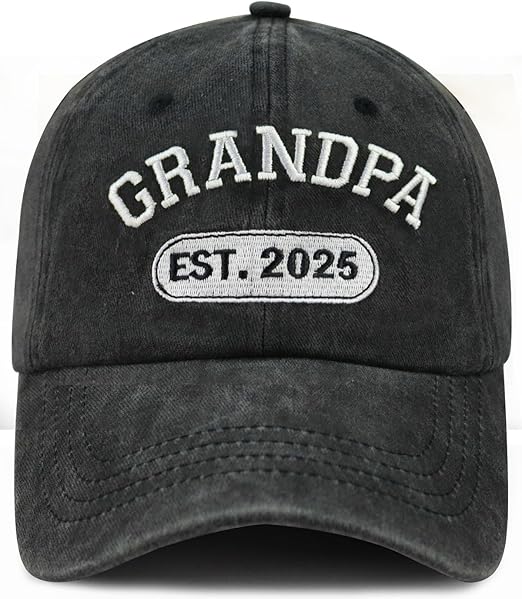 New Dad Grandpa Papa Gifts for Men, Funny Grandpa Est 2025 Hat, Custom Embroidered Best Grandfather Gift Baseball Cap
