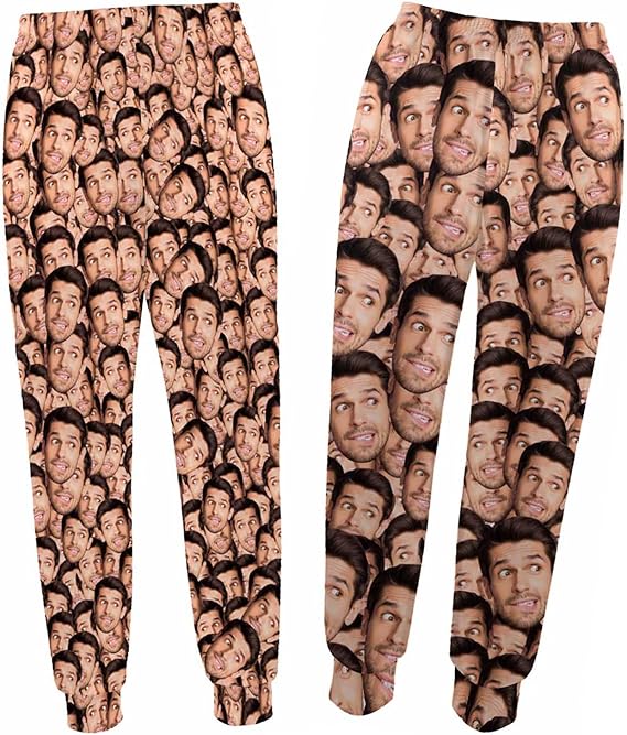 Custom Face Sweatpants with Picture, Personalized Smiley Photo Sweatpants, Funny Sweatpants with face,Funny Sweatpants Gifts for Men Women
