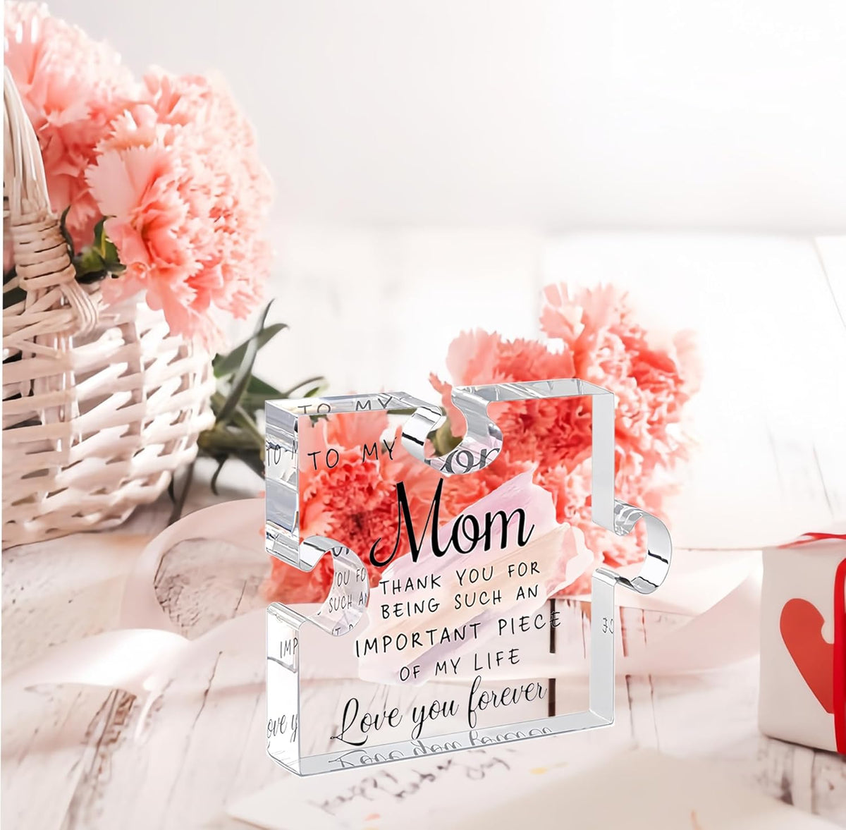 Gifts for Mom from Daughter Son, Acrylic Puzzle, Love Mom Gifts, Birthday & Mother's Day, Personalized Acrylic Puzzle for Birthdays, Christmas, and Beyond