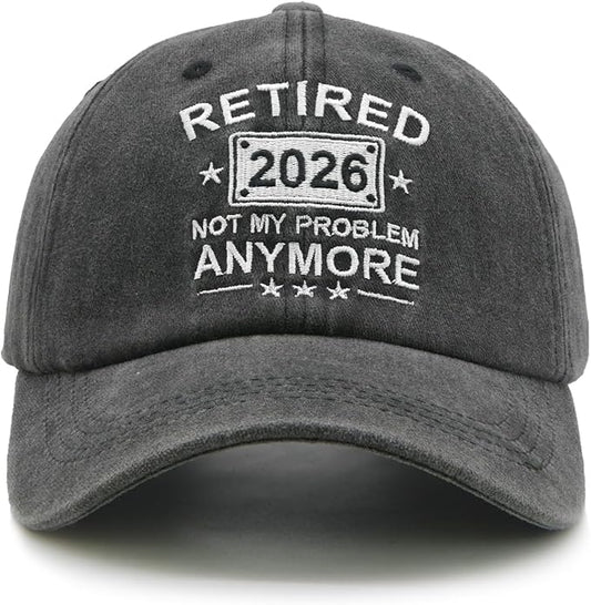Retirement Gifts for Men Women 2026, Funny Retired Hat Not My Problem Anymore Baseball Cap