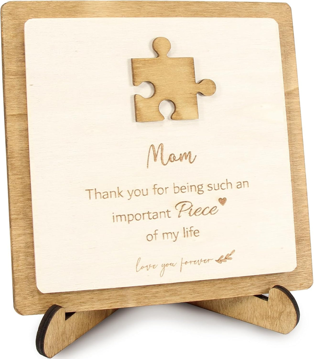 Plaque for Moms for Mothers Day | Puzzle Wooden Sign with Box | Mama Gifts for Birthday, Valentines Day, Christmas from Daughter Son. Love mom