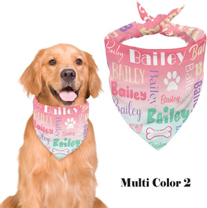 Personalized Dog Bandanas Custom Neckwear Name Button Anti-loosening Dog Scarf Triangle Bibs Kerchief Pet Costume Accessories for Small Medium Large Dogs Cats Pets Birthday