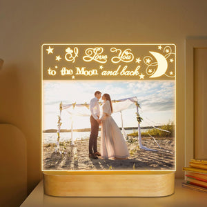 Light up Picture Frame, I Love You Acrylic Photo Frame with Night Light Desktop Decor Best Gifts for Lover Couple Wife Girl Friends Valentine's Day Anniversary Birthday Wedding Present