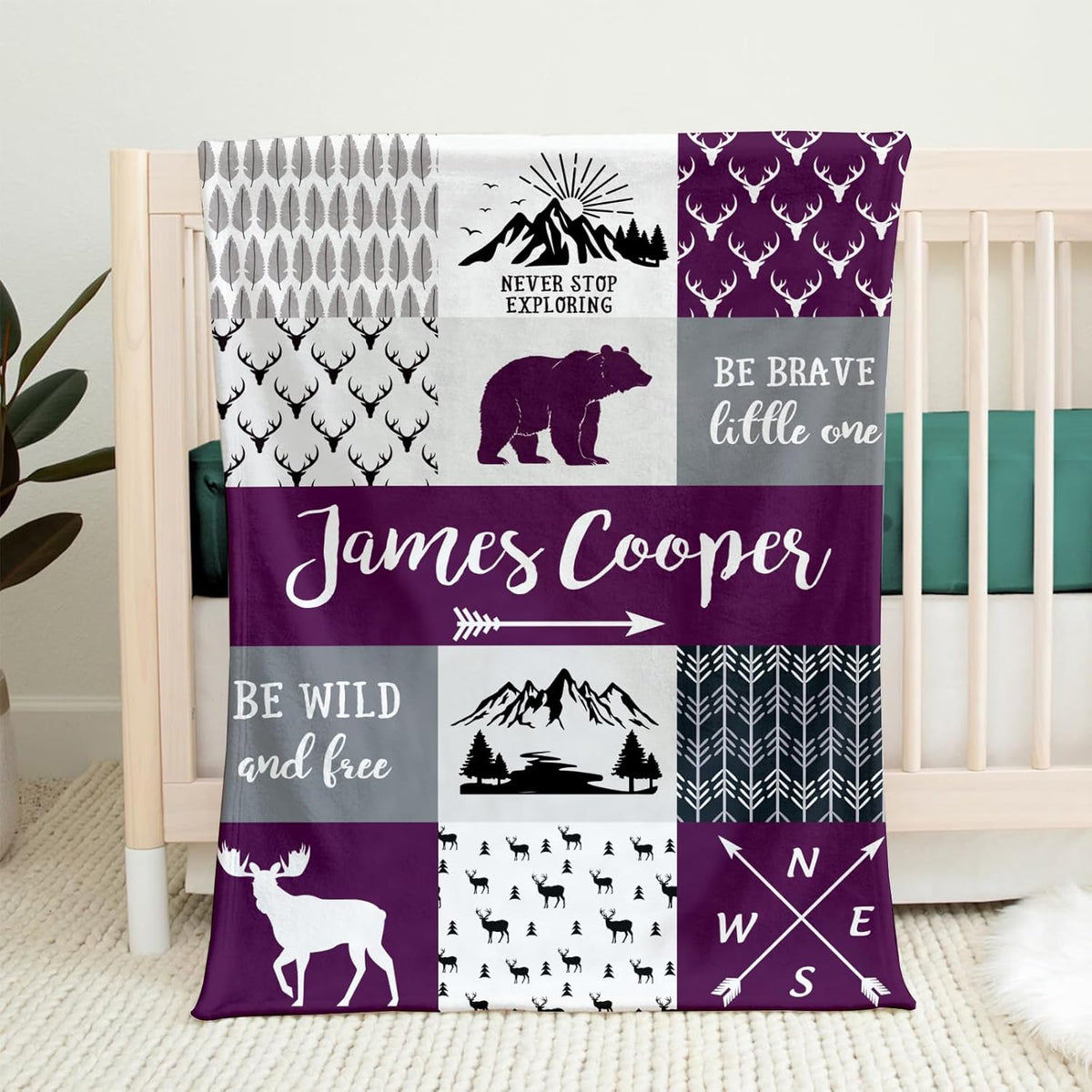 Personalized Baby Blankets for Boys Girls, Custom Flannel Blanket with Name Customized Christmas Birthday Gifts for Kids Teens