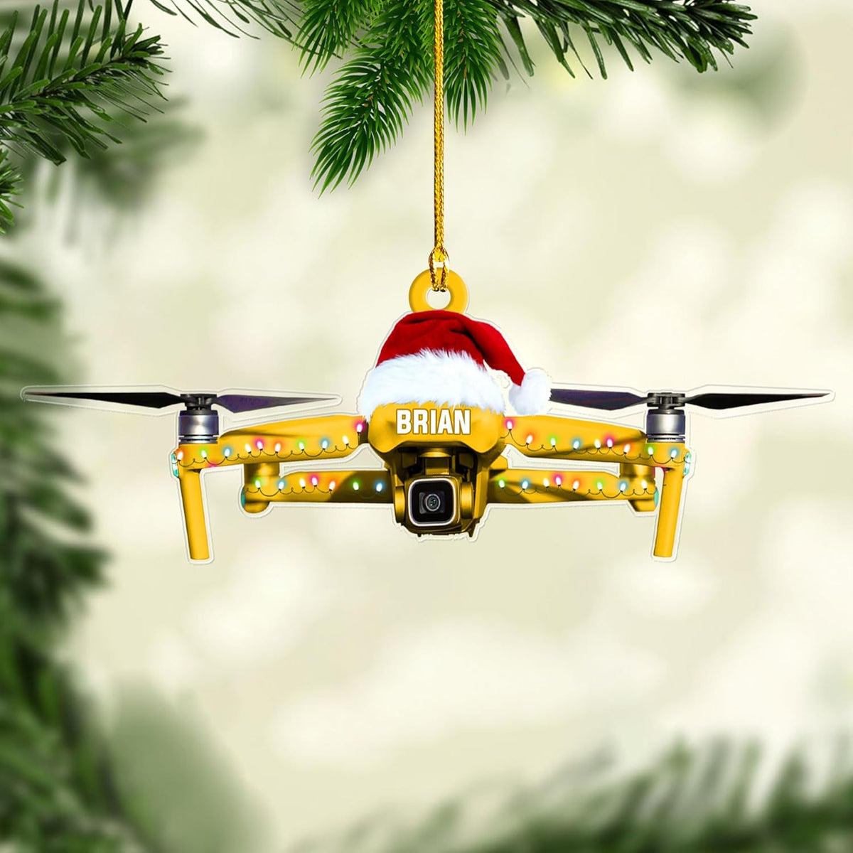 Personalized Delivery Drone Ornament Custom Christmas Tree Decoration, Holiday Keepsake Gift for Drone Pilots, Technology Enthusiasts, Engineers, Hobby Flyers, Friends, Families, Kids