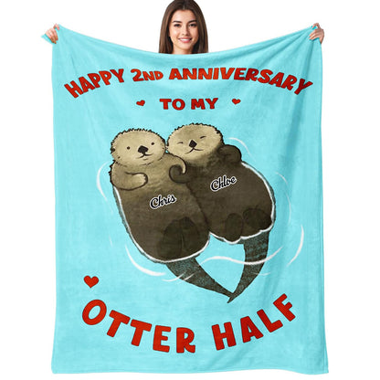 Happy  Anniversary Blanket Gifts for Him Her Boyfriend Girlfriend -  Year Wedding Anniversary Romantic Gifts for Women Men Wife Husband - Sweetest Day Present for Him Her - Love Blanket