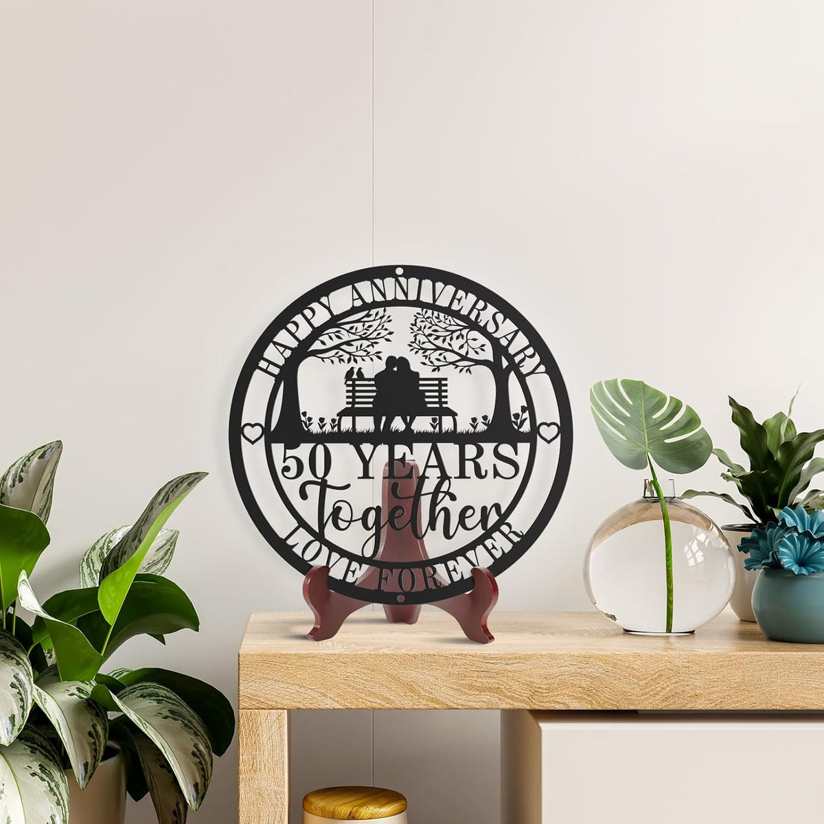 Anniversary Wedding Gifts for Couple, Parents, Friends,Happy 50th Anniversary Wedding Gifts, Golden Anniversary Decorations