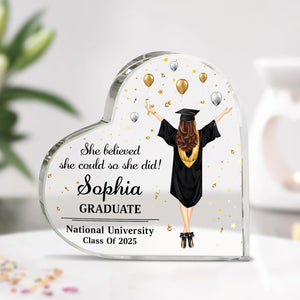 Personalized Class of 2025 Plaque - Inspirational Graduation Gifts For Women - Senior 2025 Gifts For Her - College Grad Gifts - Graduate Gifts - Custom Name Acrylic Plaque Table Decoration