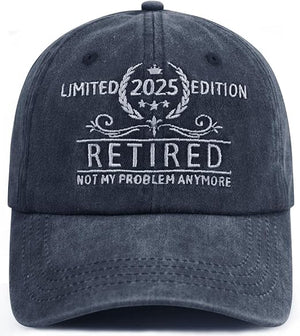 Personalized Limited Edition Retired 2025 Hat for Men Women, Funny Adjustable Embroidered Retirement Gifts Baseball Cap