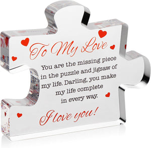 I Love You Gifts for Her, Him - to My Love Acrylic Block Puzzle - I Love You Gifts for Men, Women - Birthday, Anniversary, Valentine's Gift for Husband, Wife, Boyfriend