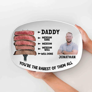 Custom Photo Dad Grilling Platter, You're the rarest of them all BBQ Plate, Funny Serving Plate For Dad, Father's Day Gifts For Dad, Daddy Gifts, Custom Grilling Platter, Daddy's Grilling Plate