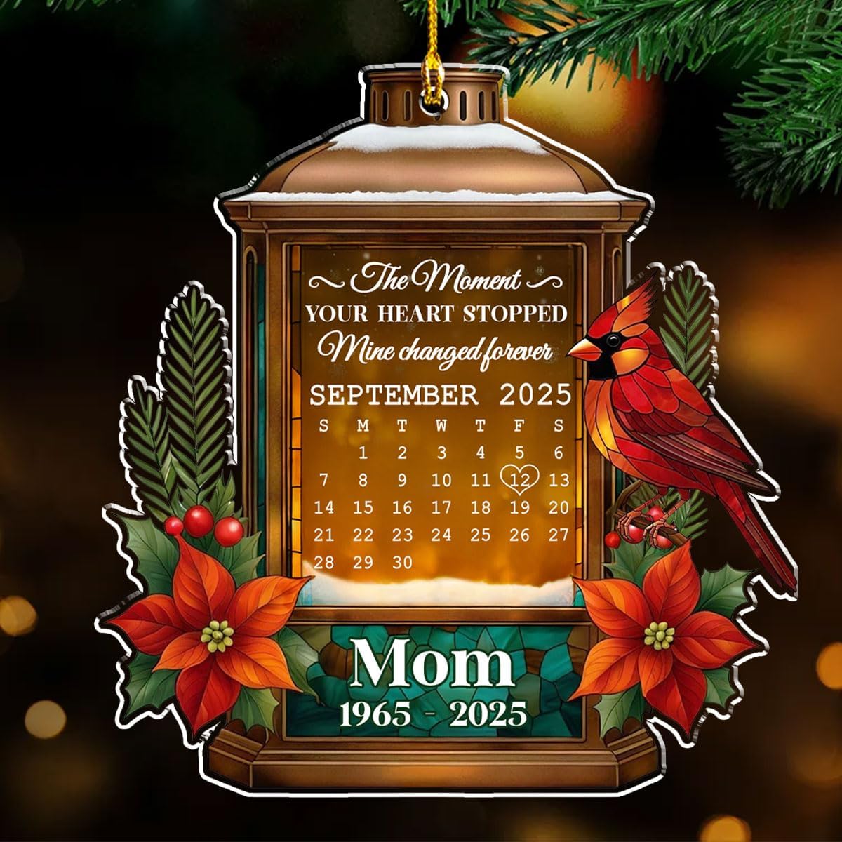 Personalized Custom Acrylic Ornament - One-Sided Memorial Keepsake for People Remembering Deceased Loved Ones, Durable Acrylic Tribute for Holidays and Home D cor