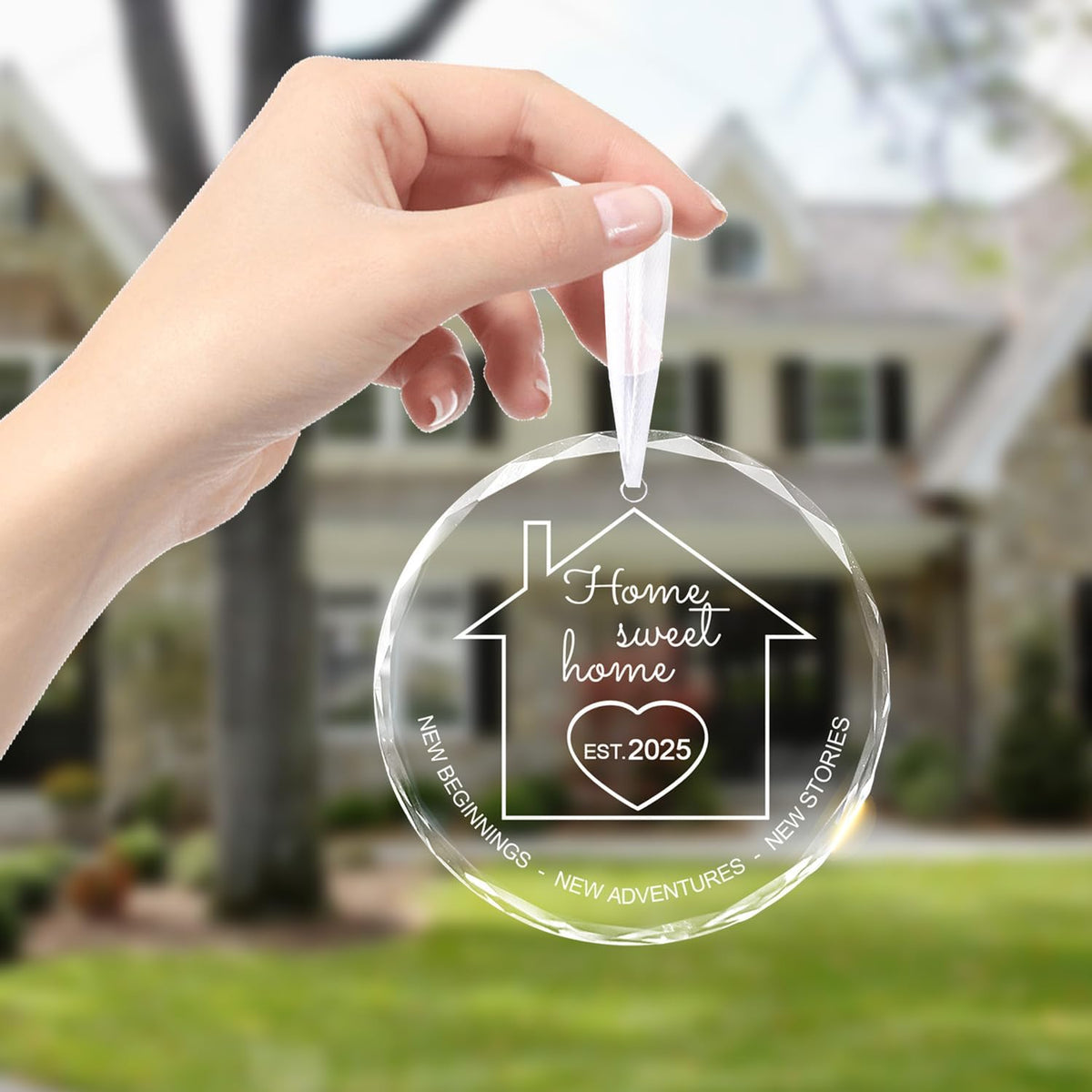 House Warming Gifts New Home 2025, Home Sweet Home New Home Gifts Ideas for Couple, Women, Men, New Homeowner, Housewarming Gift New Apartment - Glass Christmas Ornament