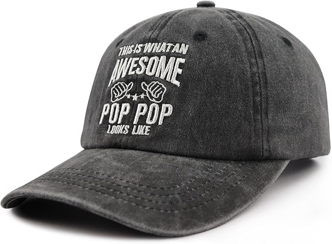 This is What an Awesome Pop Pop Uncle Pappy Hat, Adjustable Personalized Embroidered Father Day Dad Grandpa Papa Baseball Cap