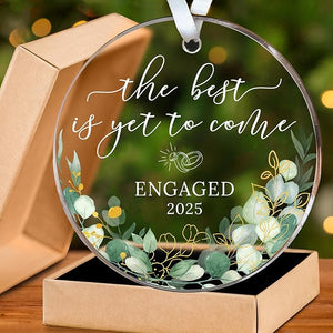 Engagement Gifts for Couples - Engagement Gifts for Newly Engaged Couples, Bride to Be, Women, Fiance, Her - Just Engaged Gift, First Christmas Ornament 2025 Party Decoration - Acrylic Ornament