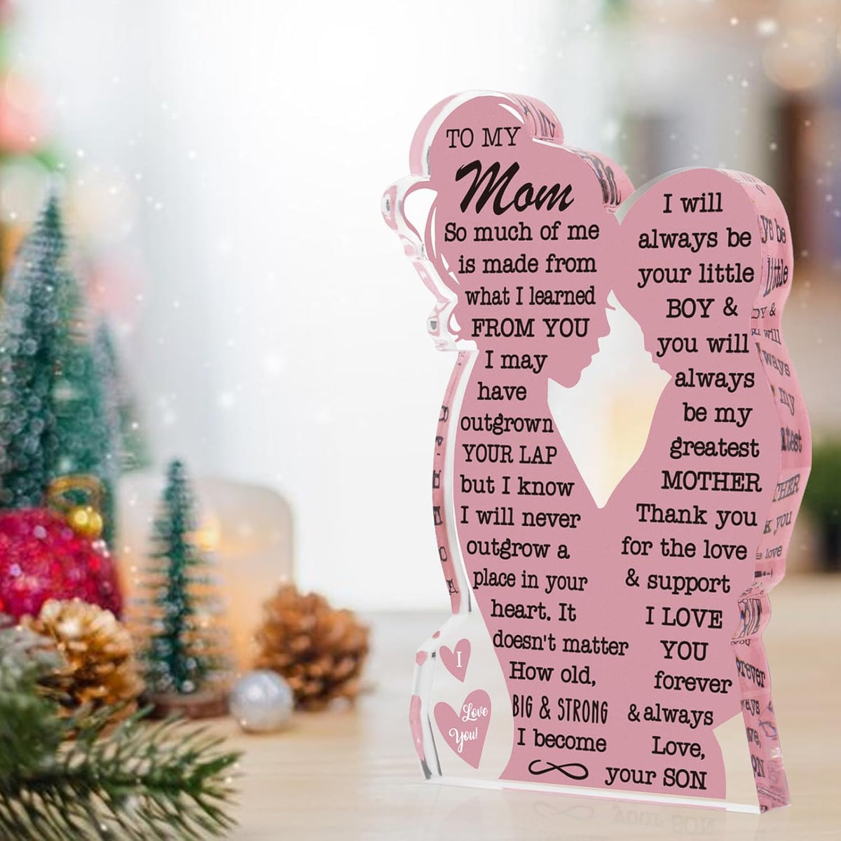Mom Gifts from Son Gift for Mom, Mom Birthday Ideas Gift Cool Mother's Day Gifts from Son Best Mom Ever Gifts New Mom Single Mom Christmas 2025 Acrylic Plaque Sign