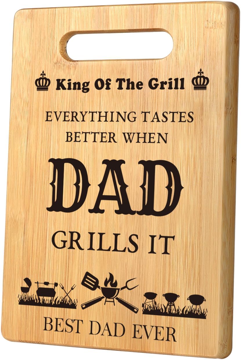 Dad Gifts for Fathers Day 2025, Dad Birthday Gift from Daughter Son, Best Dad Ever Gifts for Father's Day, Gifts for Dad Who Wants Nothing for New Dad, Stepdad, Daddy, Unique Dad Cutting Board