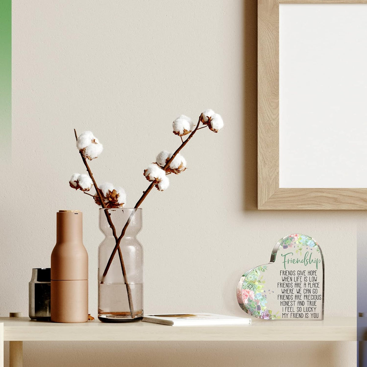 Gift for Friend Friendship Women Friend Friendship Birthday Cheer up Gift Acrylic Heart Butterfly Keepsake Paperweight for Home Office Table Shelf