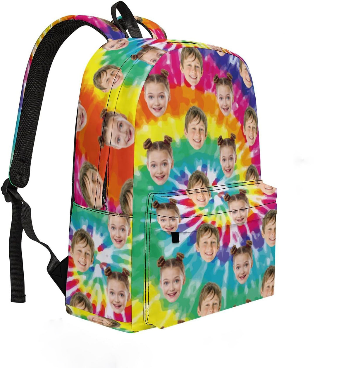 Custom Backpack with Face, Personalized Face School Bag for Boys Girls Men Women, Customized Faces Casual Laptop Backpacks with Adjustable Shoulder Strap for School Work Travel Camping