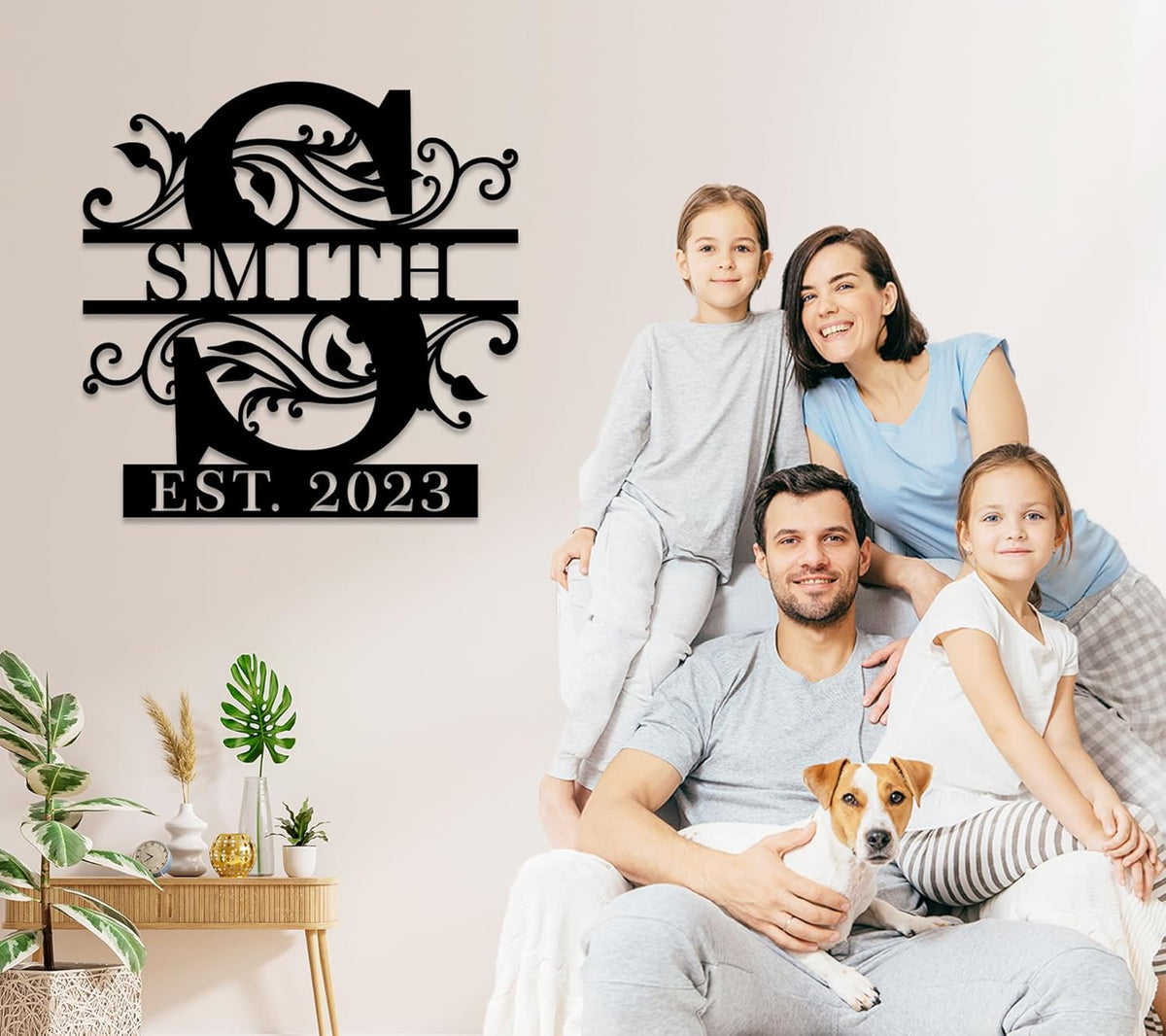 Custom Metal Name Sign | Personalized Metal Signs | Split Letter Monogram Wall Decor | Last Name Sign | Family Name Sign | Anniversary Wedding Gift | Outdoor Metal Art | Housewarming Gift