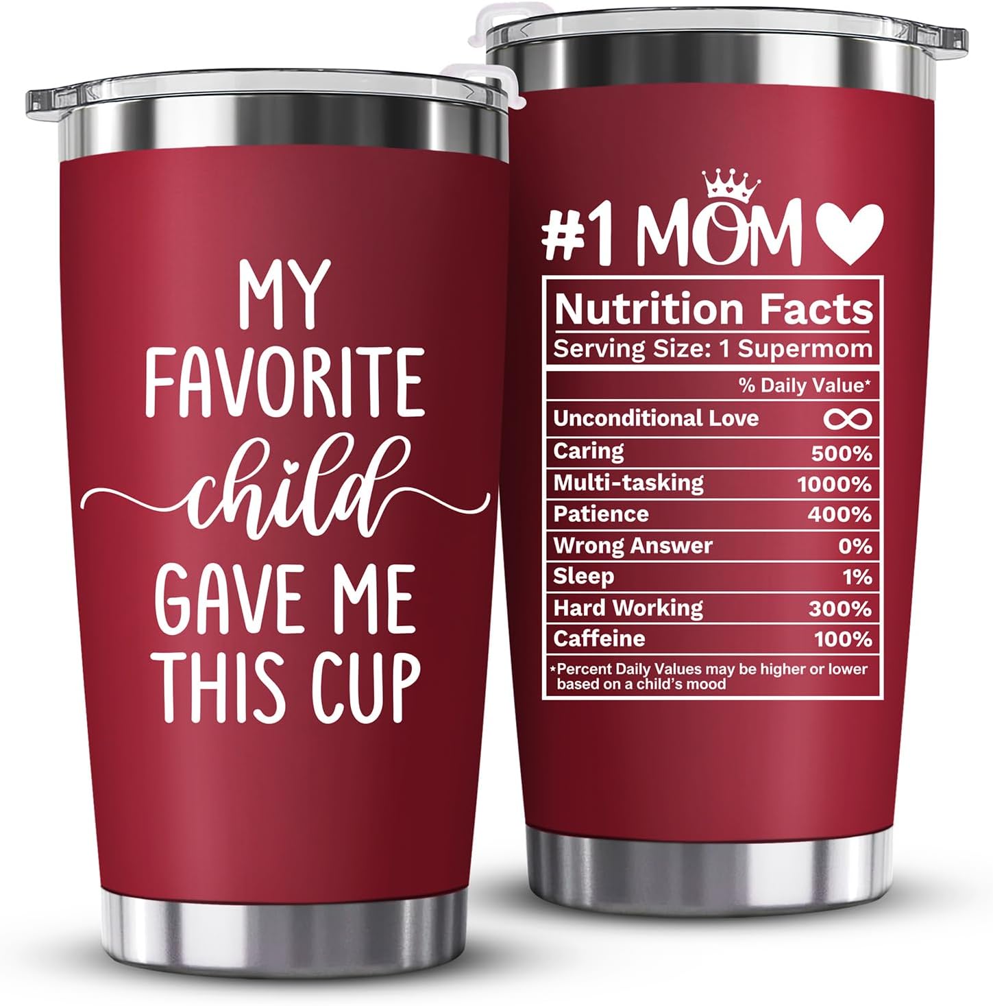 Mothers Day Gifts for Mom from Daughter, Son, Kids - Funny Mom Gift - Mama Coffee Cup My Favorite Child Gave Me This Cup - Birthday, Mothers Day, Christmas Gift Idea - Stainless Steel Tumbler