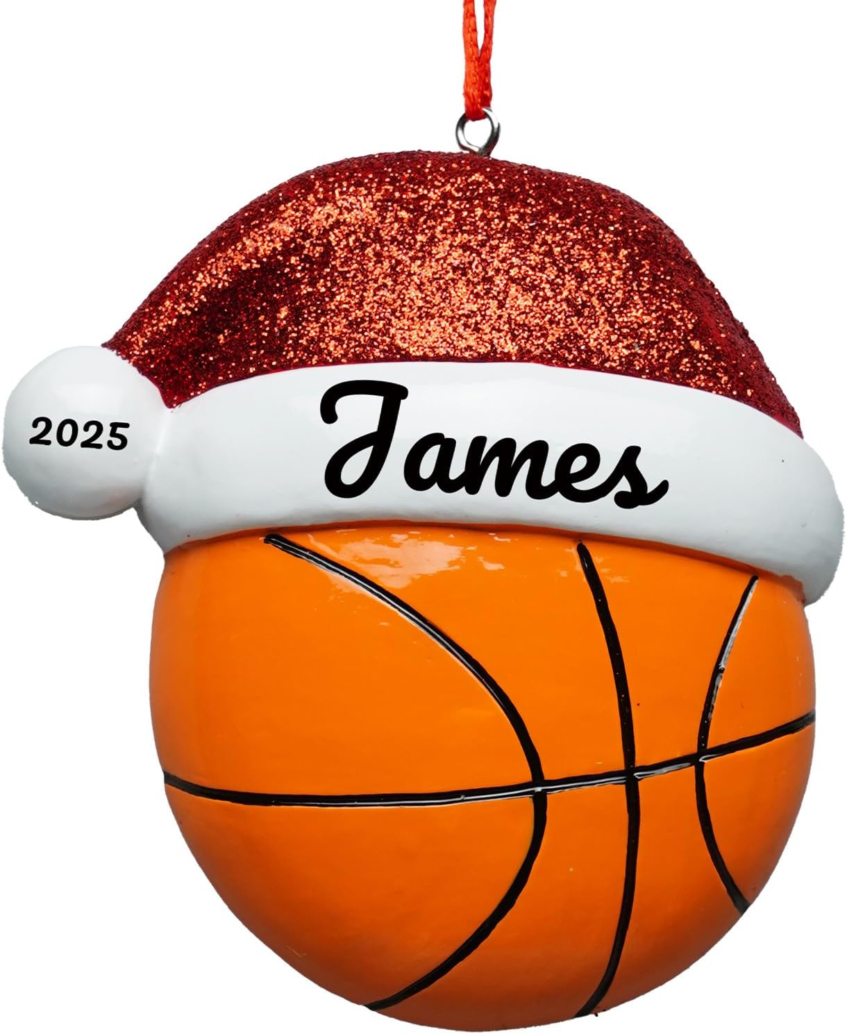 Personalized Basketball Christmas Ornaments 2025 Custom Hand-Painted Resin Sports Ornament with Name & Year, Christmas Decor Gift for Family, Kids & Basketball Fans