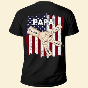 Personalized back side Shirt for Dad Grandpa Husband Papa - Best Dad Ever - Fathers Day Birthday Gift from Daughter Son Wife