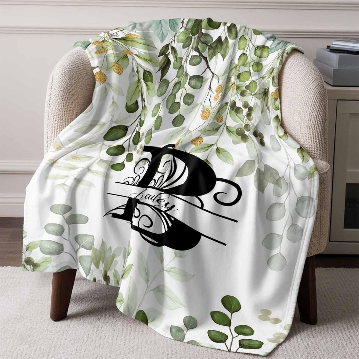 Personalized Monogrammed Blanket - Custom Letter A-Z Blanket with Name | Heartfelt Gift for Christmas, Anniversary, Birthday | Throw for Adults Men & Women Kids Boyfriend & Girlfriend Pet