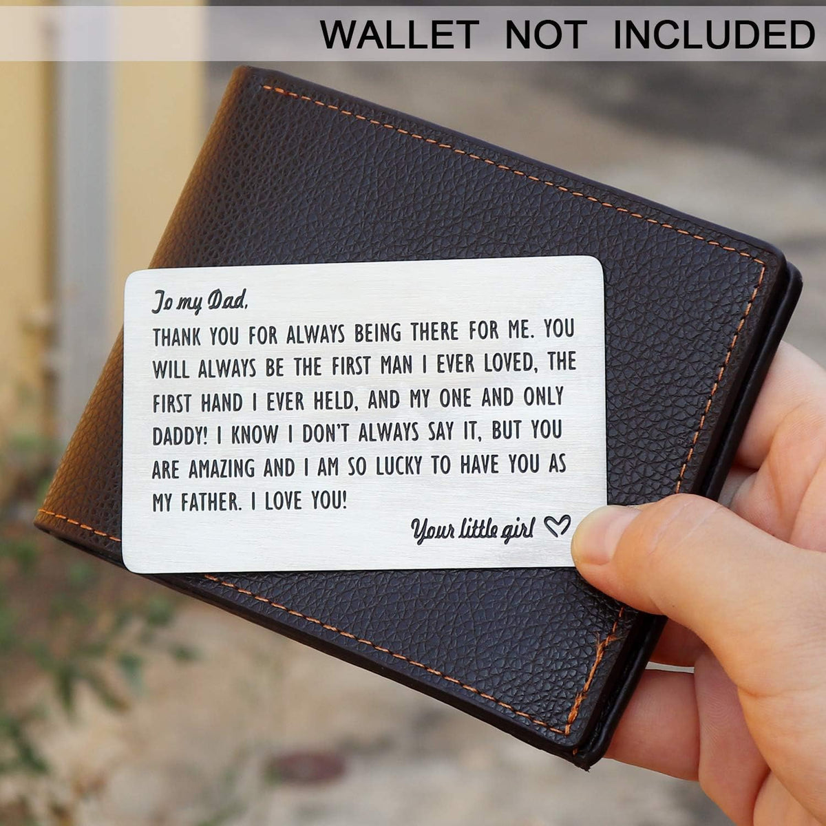 Dad Gifts from Daughter, Engraved Wallet Inserts for Father Papa, Fathers Day Birthday Wedding Thank You Gifts for Daddy from Daughter Kids