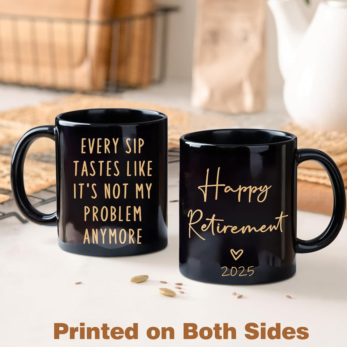 Retirement Gifts for Men Women 2025, Retirement Mug, Funny Retired Gifts for Men Women, Dad, Coworkers, Friend, Teacher, Brother, Boss, Not My Problem Anymore Cup Black