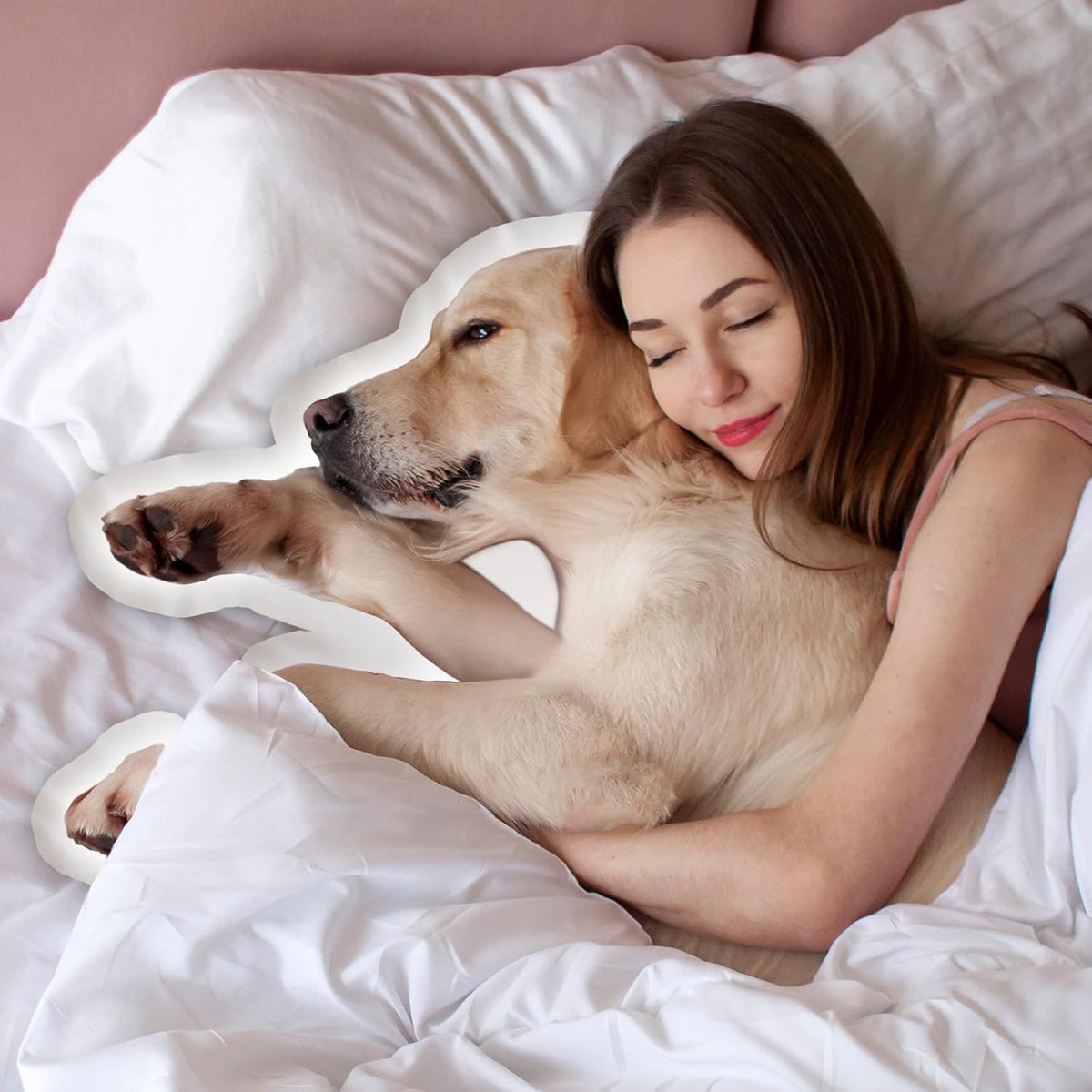 Custom Pillow - Custom Pet Pillow with Photo - Personalized Photo Shaped Dog Cat Face Pillow Gift - Customized Stuffed Animal Picture Pillows Fathers Day Memorial Gifts - Double Sided Print
