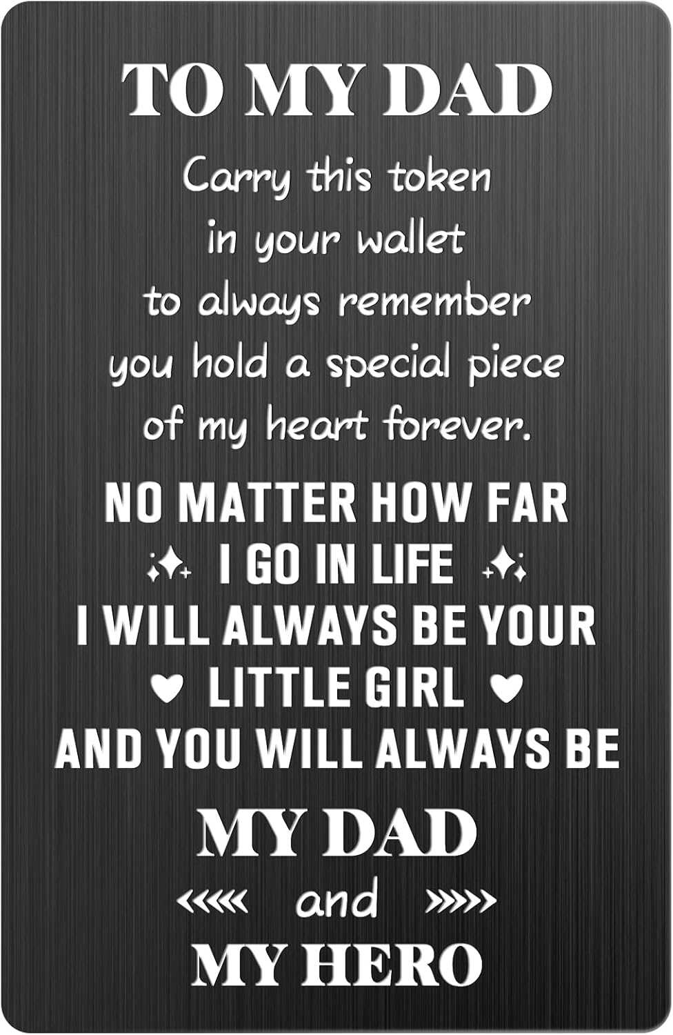 Fathers Day Dad Gifts for Him Husband Grandpa from Wife Daughter Son, Wallet Card Birthday Gifts for Men on Anniversary Christmas Stocking Stuffers for Him