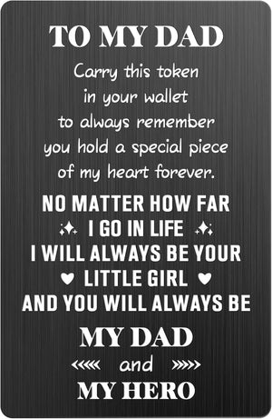 Fathers Day Dad Gifts for Him Husband Grandpa from Wife Daughter Son, Wallet Card Birthday Gifts for Men on Anniversary Christmas Stocking Stuffers for Him